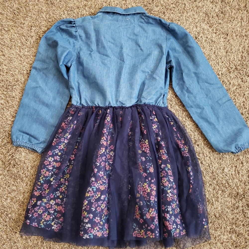 New girls dress- denim with tulle - Picture 2 of 4
